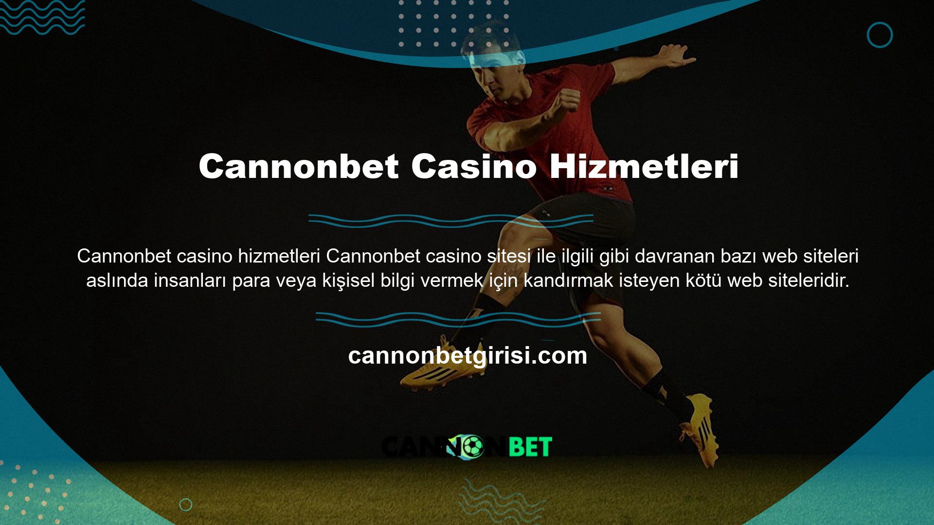 Tek ve gerçek casino sitesi Cannonbet öğesidir